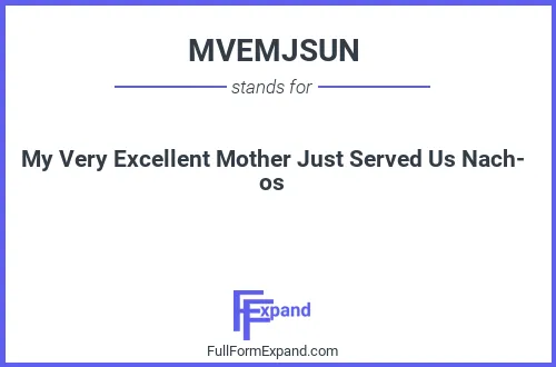Full form of MVEMJSUN