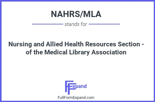Full form of NAHRS/MLA