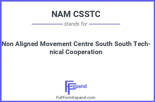 Full form of NAM CSSTC