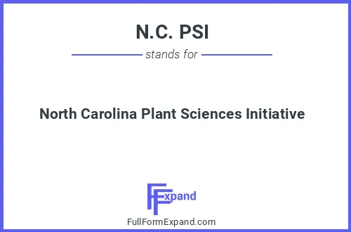 Full form of N.C. PSI