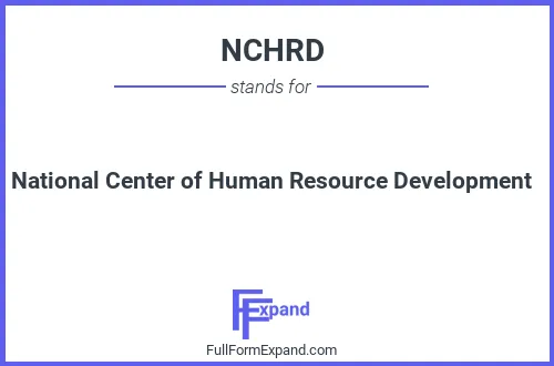 Full form of NCHRD