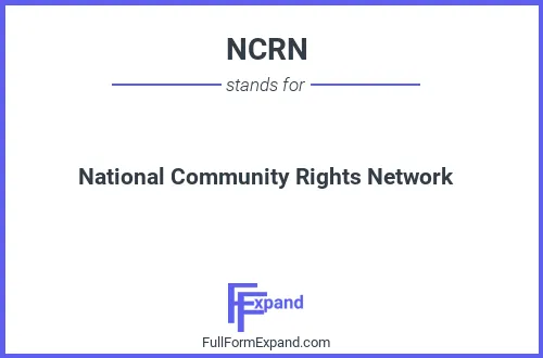 Full form of NCRN