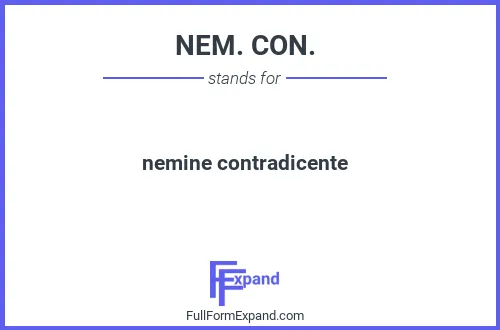 Full form of NEM. CON.