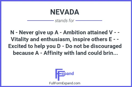 Full form of NEVADA
