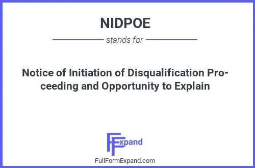 Full form of NIDPOE