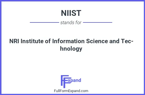 Full form of NIIST