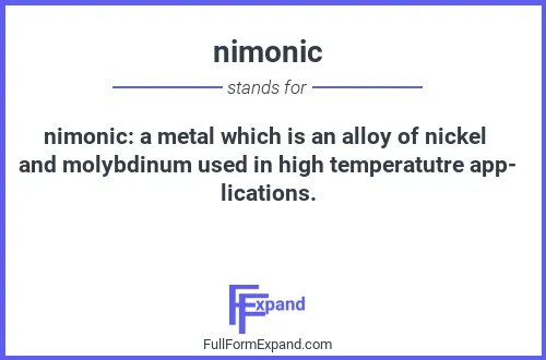 Full form of nimonic