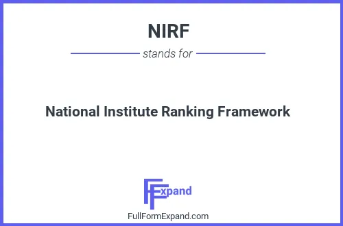 Full form of NIRF