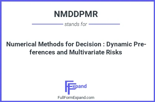 Full form of NMDDPMR