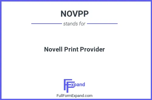 Full form of NOVPP