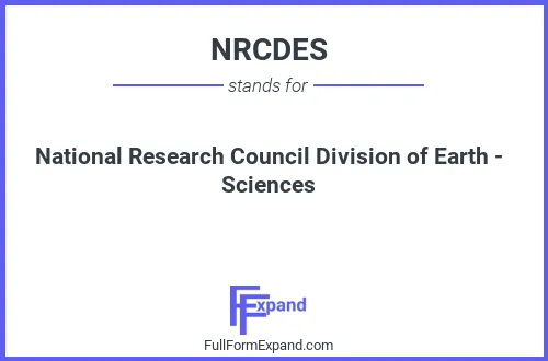 Full form of NRCDES