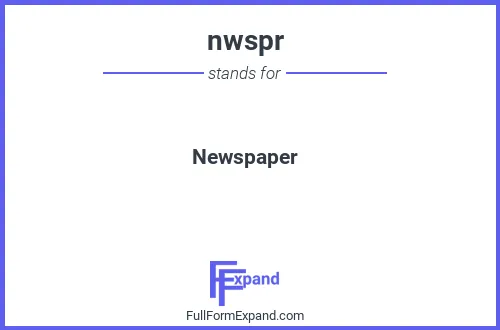 Full form of nwspr