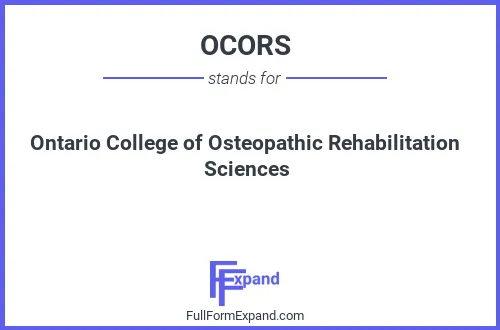 Full form of OCORS