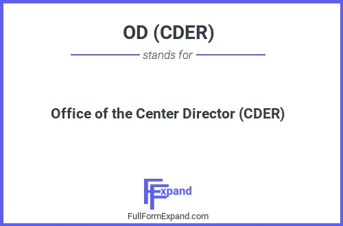 Full form of OD (CDER)