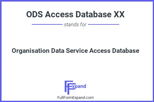 Full form of ODS Access Database XX