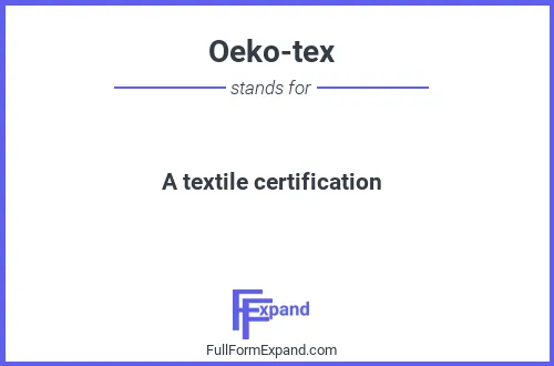 Full form of Oeko-tex
