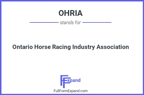 Full form of OHRIA