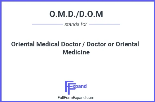 Full form of O.M.D./D.O.M