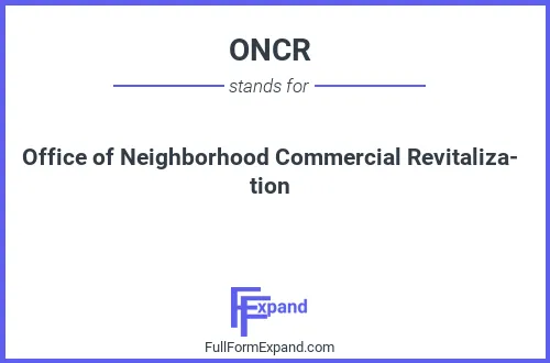 Full form of ONCR