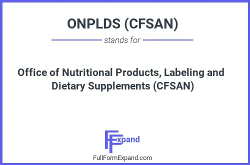 Full form of ONPLDS (CFSAN)
