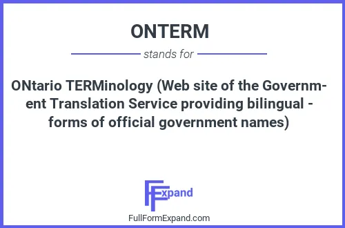 Full form of ONTERM