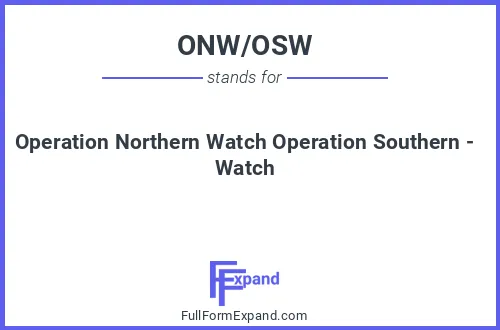 Full form of ONW/OSW