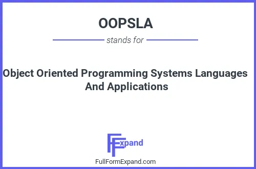 Full form of OOPSLA