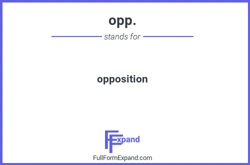 Full form of opp.