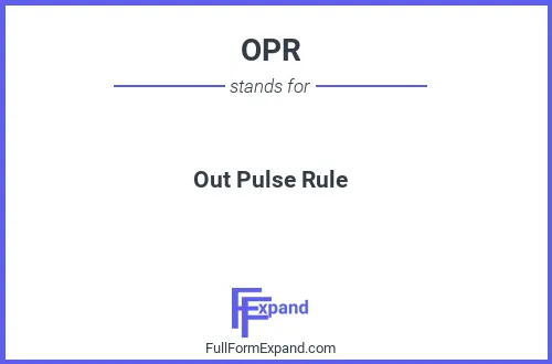 Full form of OPR