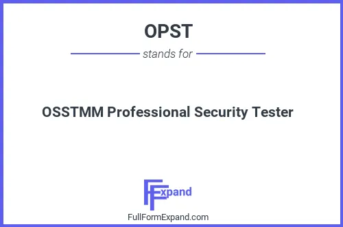 Full form of OPST