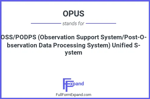 Full form of OPUS