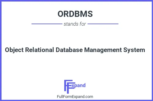 Full form of ORDBMS