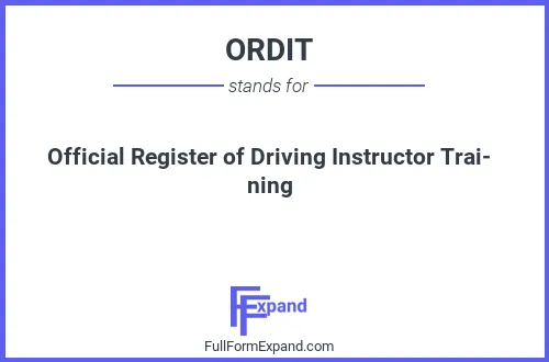 Full form of ORDIT