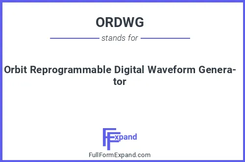 Full form of ORDWG