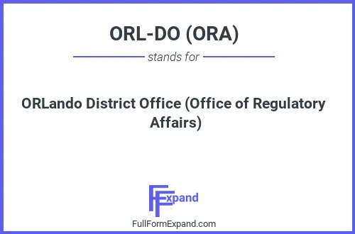 Full form of ORL-DO (ORA)