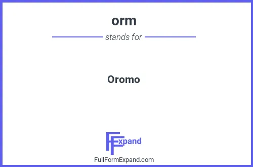 Full form of orm