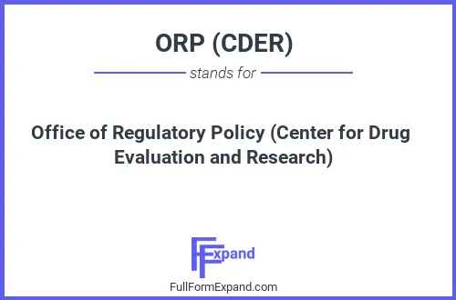 Full form of ORP (CDER)