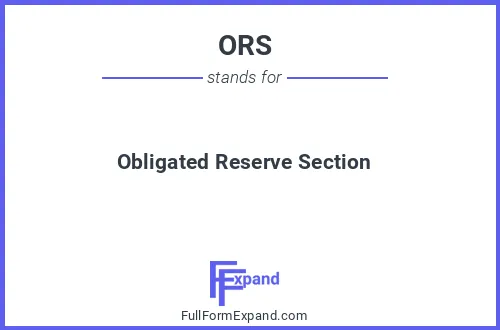 Full form of ORS