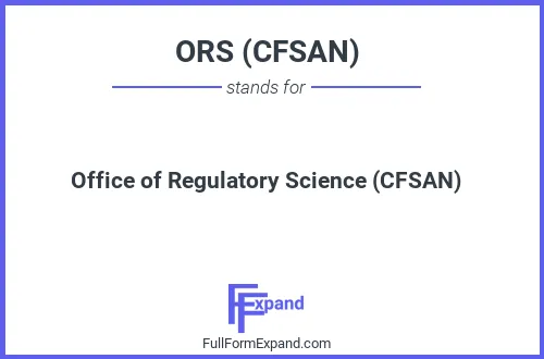 Full form of ORS (CFSAN)