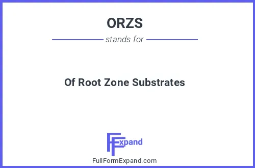 Full form of ORZS