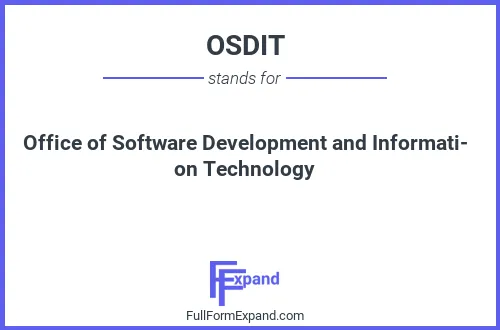 Full form of OSDIT