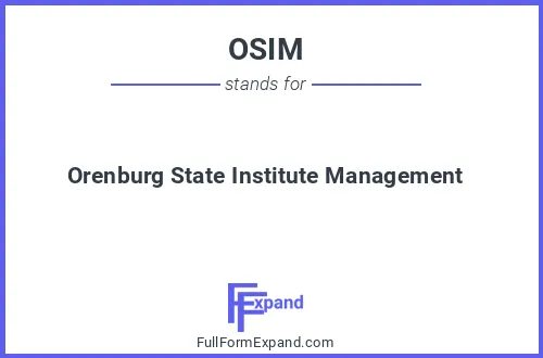 Full form of OSIM