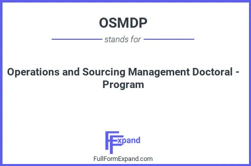 Full form of OSMDP