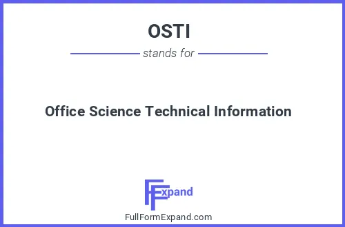 Full form of OSTI
