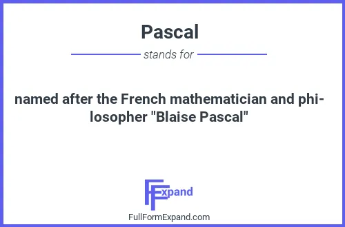 Full form of Pascal