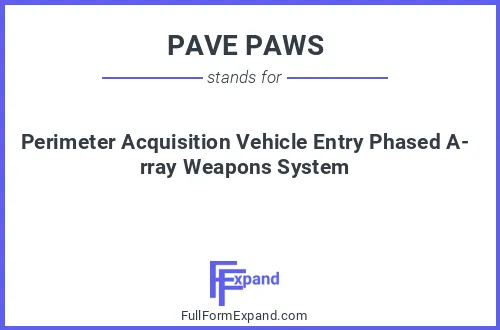 Full form of PAVE PAWS