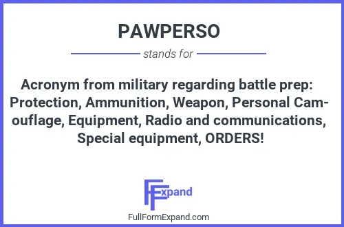 Full form of PAWPERSO