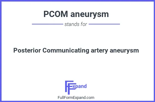 Full form of PCOM aneurysm
