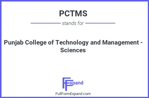Full form of PCTMS