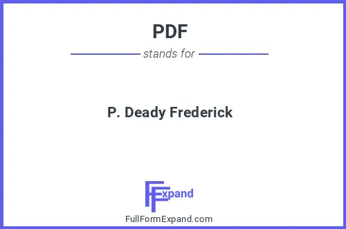 Full form of PDF